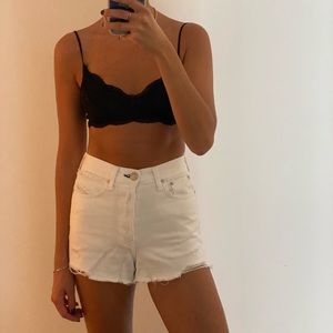 Rag and bone white denim jean shorts